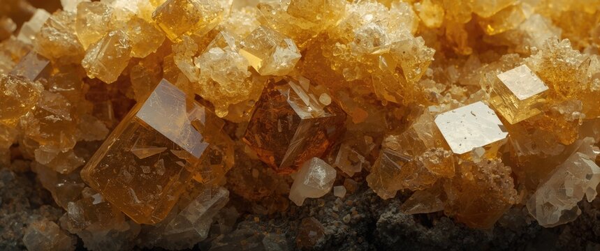 Mineralogy image of crystallized barite specimen used in geology labs