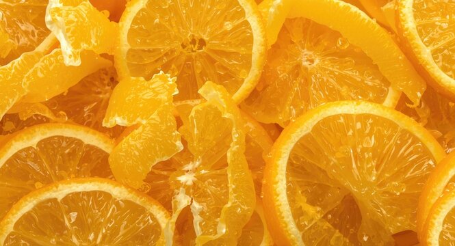 Macro view of citrus fruit peels highlighting limonene terpene content with copy space