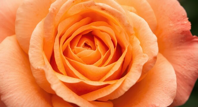Fresh apricot rose flowerhead photographed close up revealing petal patterns