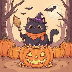 Fototapeta premium Halloween cat