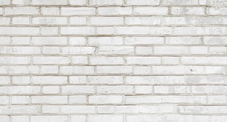 Fototapeta premium Rustic white brick wall texture featuring aged finish for vintage design themes