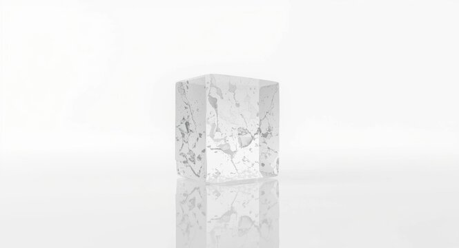 Close up of high grade polycrystalline silicon block with neutral white background
