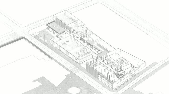 Isometric 3D Building Construction Process from Foundation to Finished Structure &ndash; Architectural Animation