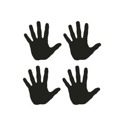 Obraz premium Four Black Handprints vector