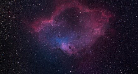 Fototapeta premium Color rich cosmic nebula featuring sparkling stars for creative project backgrounds with copy space