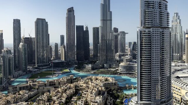 dubai skyline from a high vantage point 