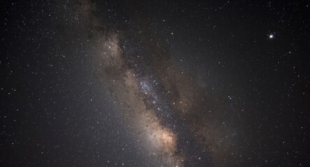 Fototapeta premium Night sky photo capturing the prominent bright band of the galaxy