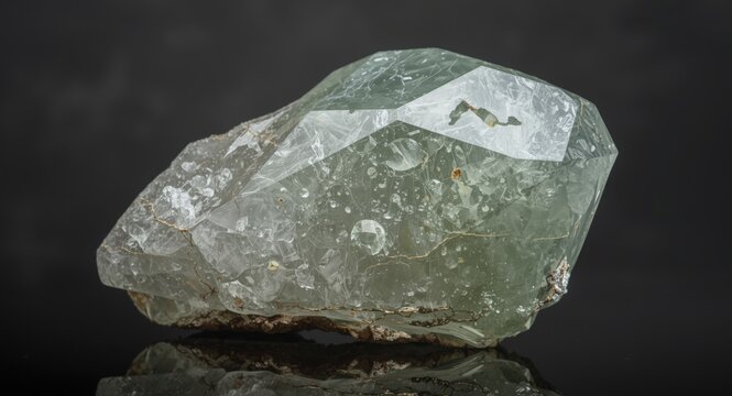 Natural Apophyllite mineral preserved in transparent glass highlighting intricate textures for decorative use