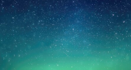 Obraz premium Light blue green themed 2D cartoon starry sky suitable for futuristic booklet covers