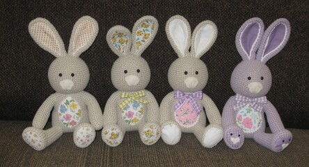 Fototapeta premium Boutique Handmade Easter Bunny Plush Collectibles