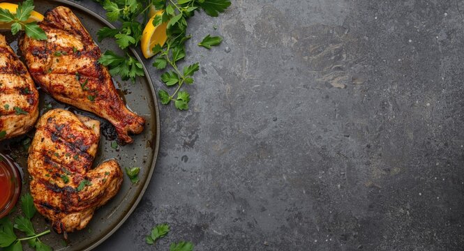 Savory grilled chicken recipe from Middle East with Bezar spices and charcoal flavor