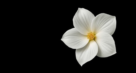 Fototapeta premium Isolated white gardenia flower with intricate petals on black background emphasizing elegant floral beauty