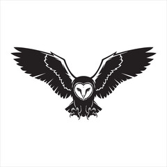 Obraz premium Majestic barn owl in mid-flight with outstretched wings