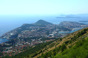 Naklejka premium Dubrovnik Old Town Coastal View in Croatia