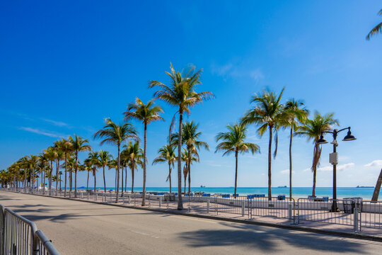 Metal gates up during Spring Break Fort Lauderdale Florida crowd control