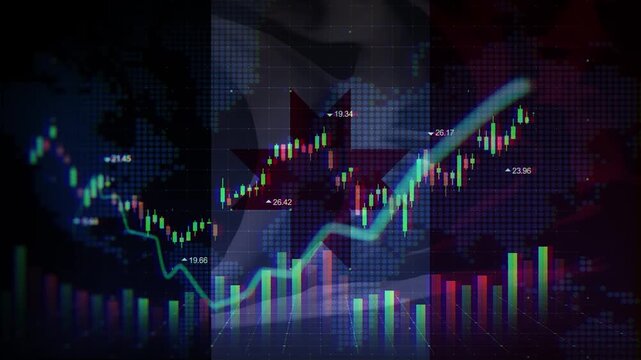 Udmurtia Flag Waving Stock Market Concepts