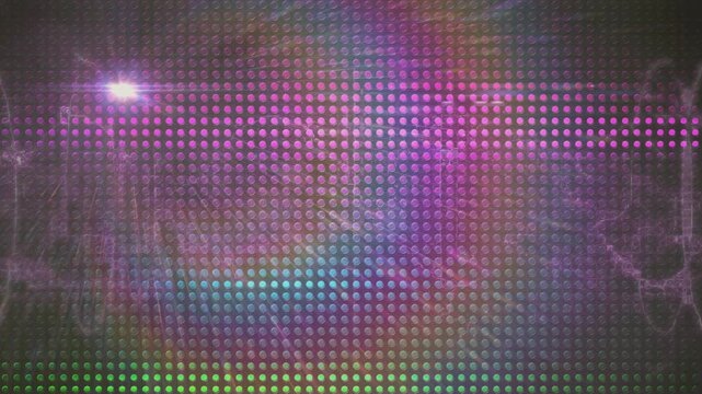 Animation of lights over screen with multicolour dots