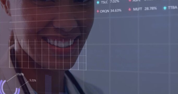 Animation of data processing over businessman throwing and catching nuts and bolts on pale white