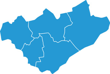 Obraz premium Geographical map highlighting distinct regions within a larger area Vector