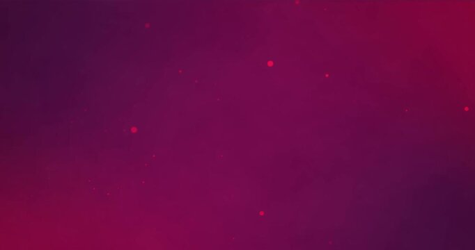 Animation of falling glowing red light spots on dark red smoke background