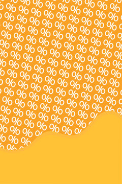 fondo vertical con simbolos y forma irregular en color amarillo y blanco 