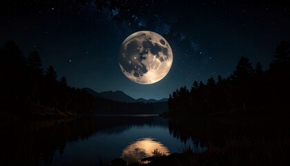 moon over the lake