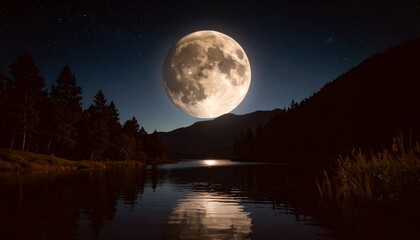 moon over the lake