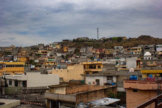 Hillside houses in Bara Kahu Islamabad urban landscape