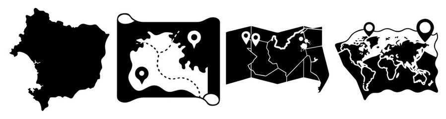 Fototapeta premium Silhouette of Canada provinces and territories map with white outline on black background vector illustration