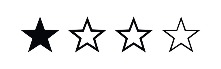 Obraz premium One Star Rating or Favorite Icon Set with Four Variations