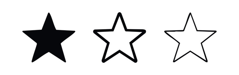 Obraz premium Hand-Drawn Style One Star Rating or Favorite Icon Set