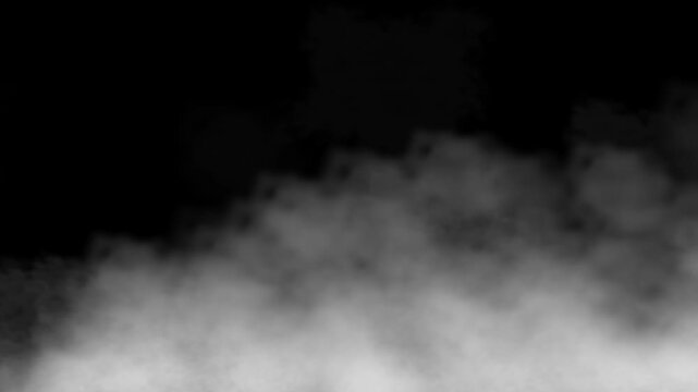 Smoke, fog or mist effect - Loop overlay effect with black screen. Stock royalty free animation