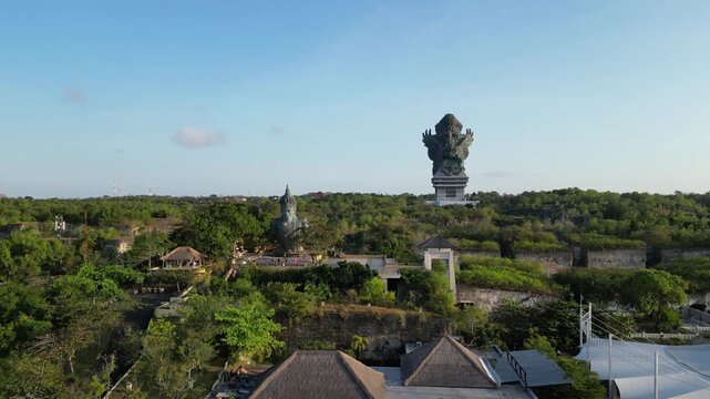Bali GWK Statue Aerial Drone View Garuda Wisnu Kencana Daytime