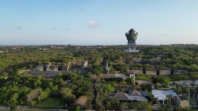 Bali GWK Statue Aerial Drone View Garuda Wisnu Kencana Daytime