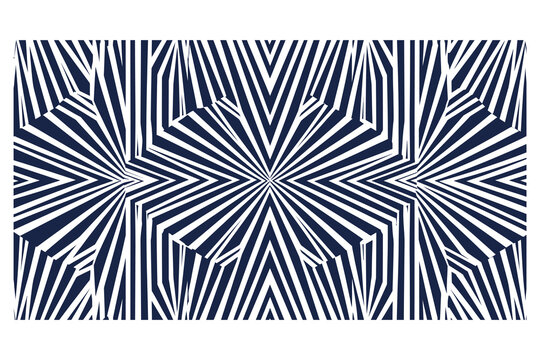 Abstract geometric pattern with navy blue and white colors forming a symmetrical design