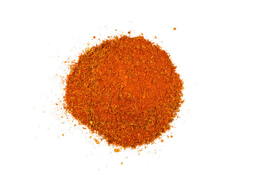Cajun seasoning spices pile isolated on white background
