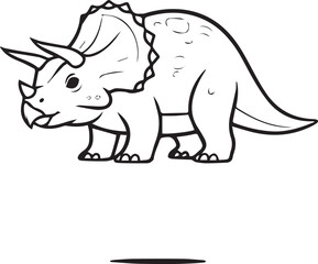 Obraz premium cute cartoon triceratops icon isolated on white background