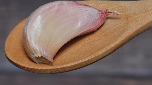 garlic on a wooden background