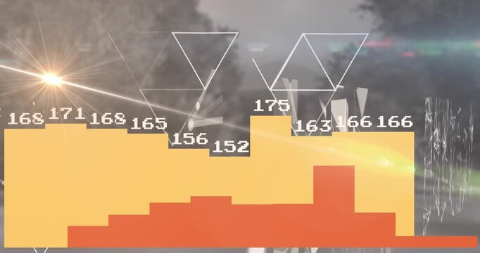 Animation of data processing over road