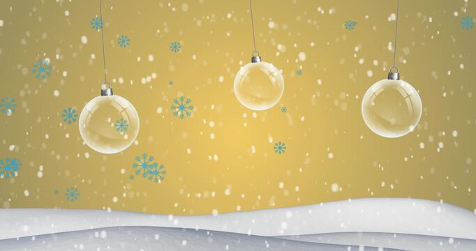 Animated blue snowflakes of various sizes fall endlessly against a black backdrop.