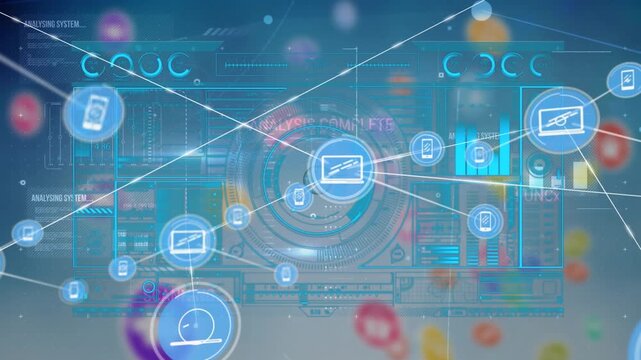 Animation of network of connections over data processing