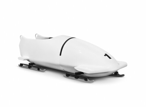 Bobsleigh bobsled isolated white sled sleigh, sports equipment