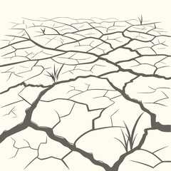 Obraz premium A cracked earth surface with several deep cracks