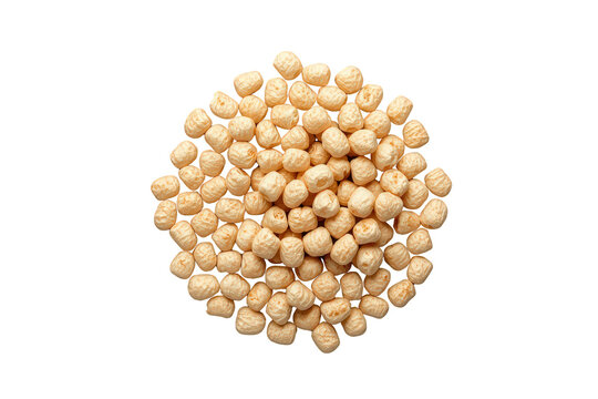 Textured soy protein chunks heap, dried tvp for plant-based vegetarian and vegan cooking and healthy nutrition