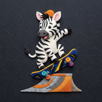 felt craft image illustration with animal