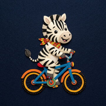 felt craft image illustration with animal