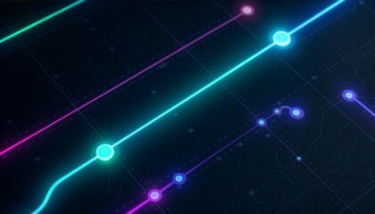Obraz premium Illuminated Circuit Board Lines Design 