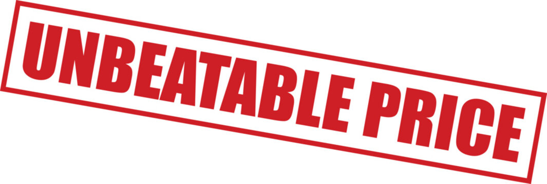 Red unbeatable price stamp