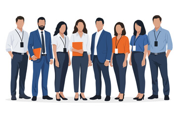 Fototapeta premium A diverse group of business professionals standing together in formal attire