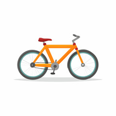 Fototapeta premium Orange bicycle illustration against a white background, isolated transportation